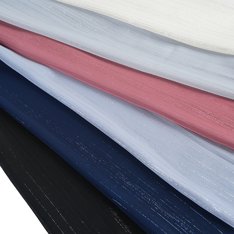 75D Düzensiz Gümüş İpek Şifon Krep