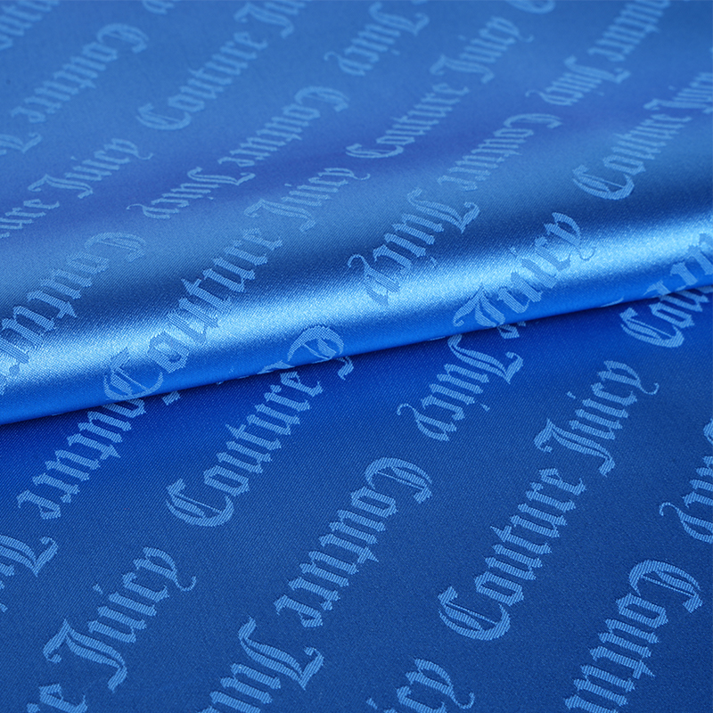 75D Streç Saten Mektup Jakarlı Kumaş