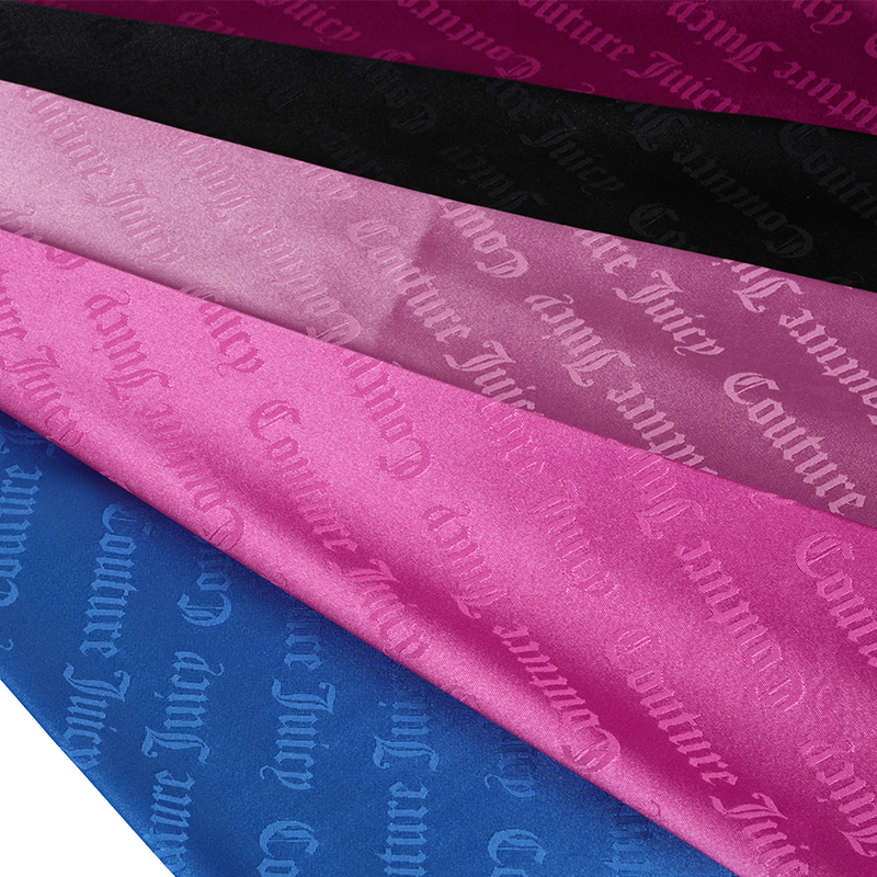 75D Streç Saten Mektup Jakarlı Kumaş