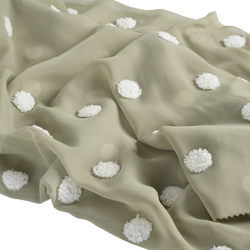 75d/18t Düz Şifon Havlu Nakışlı Kumaş