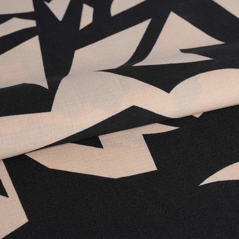 5068 Linglong Kenevir Pembe Ve Siyah Baskı Kumaş