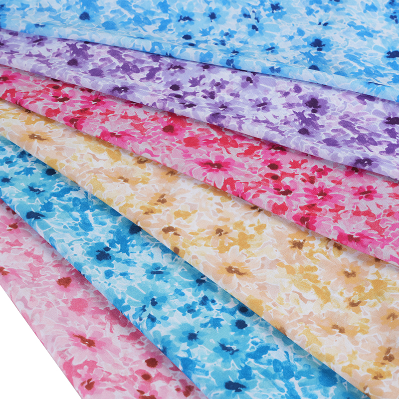 75D/18T Dağınık Puslu Çiçek Baskı Kumaş