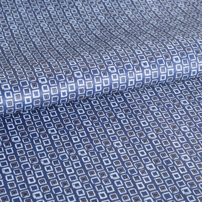 190T Polyester Tafta Küçük Kare Baskı Kumaşı
