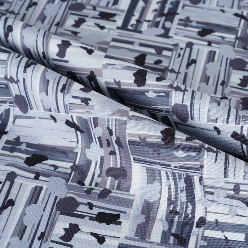 100D*40S Serin İpek Pamuk Soyut Pozitif ve Negatif Blok Dijital Baskı Kumaş