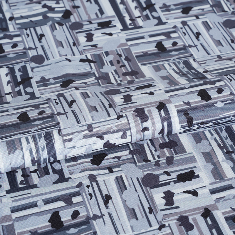 100D*40S Serin İpek Pamuk Soyut Pozitif ve Negatif Blok Dijital Baskı Kumaş